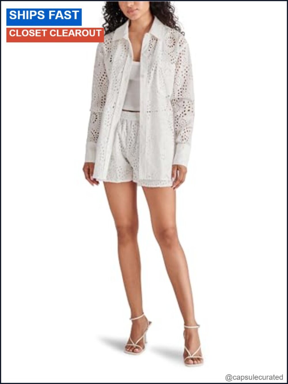 Steve Madden Women's Cornelia Top - Floral 100% Cotton Button Front Tuxedo Shirt